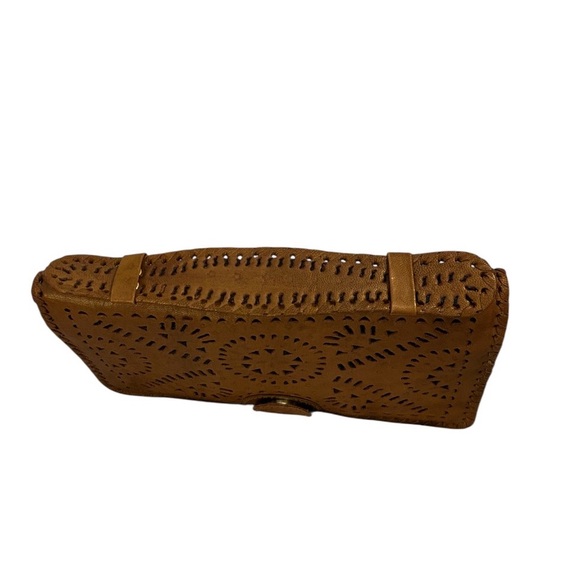Cleobella Mexicana leather hand tooled clutch
